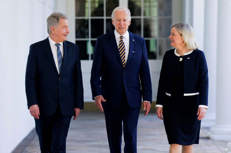 U.S. President Biden meets with Sweden's Prime Minister Andersson and Finland's President Niinisto in Washington