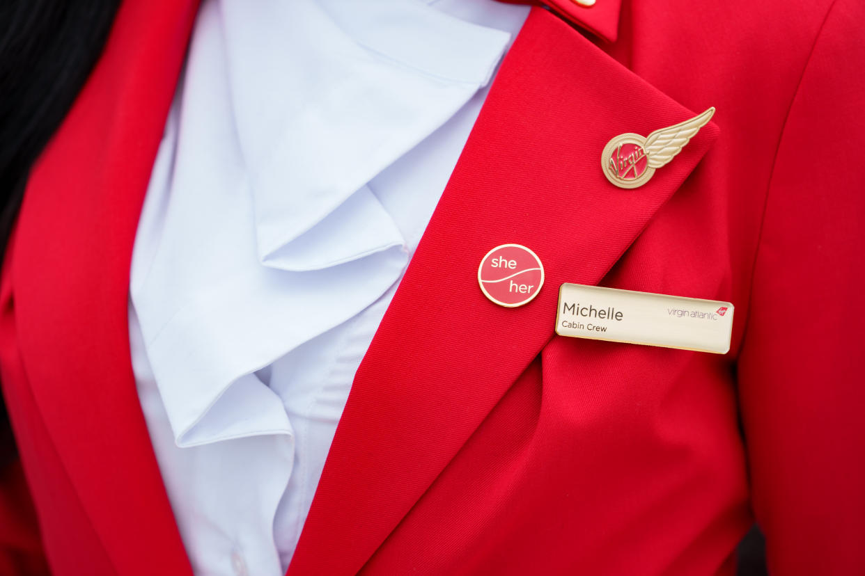 Optional pronoun badges will be made available for crew (Virgin Atlantic/PA)