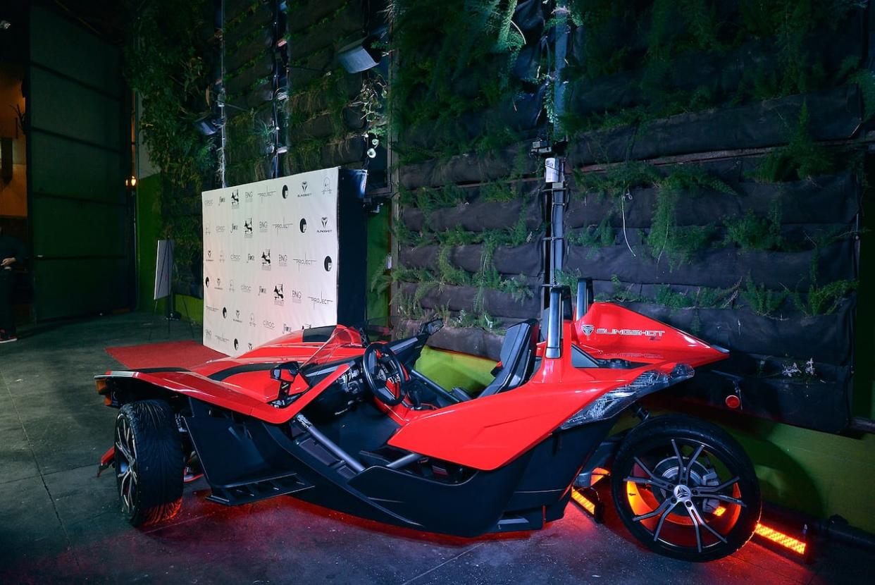 Nova Scotia has announced a pilot project to allow federally approved three-wheel vehicles, like the Polaris Slingshot, to be registered in the province.  (Charley Gallay /Getty Images - image credit)