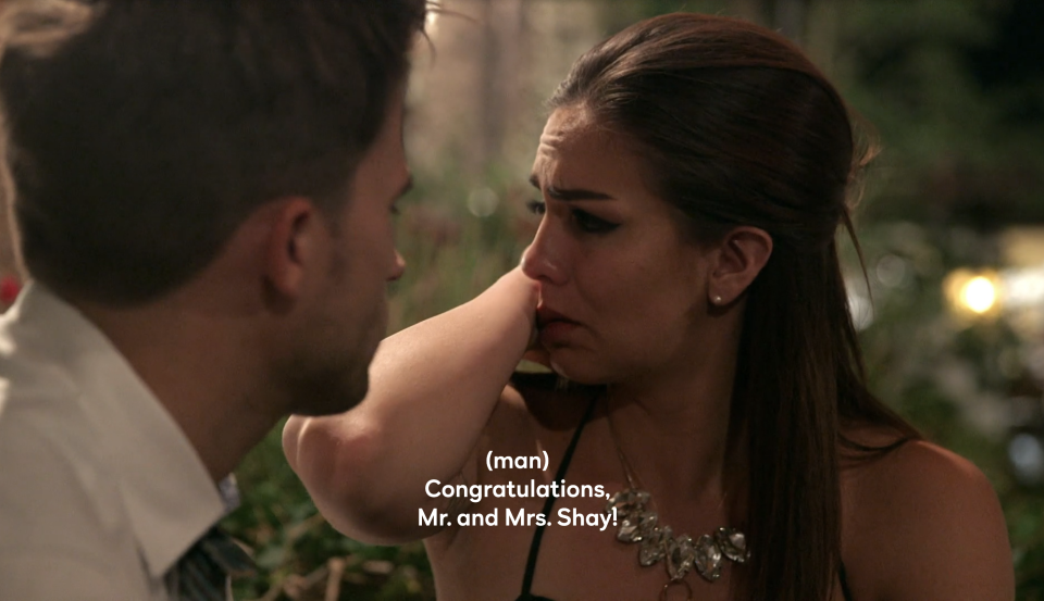 A screencap of Katie Maloney and Tom Schwartz from "Vanderpump Rules"