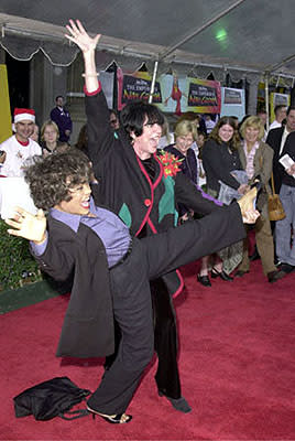 Eartha Kitt and Jo Anne Worley re-enact some of the goofier "Laugh-In" moments at the Hollywood premiere of Walt Disney's The Emperor's New Groove