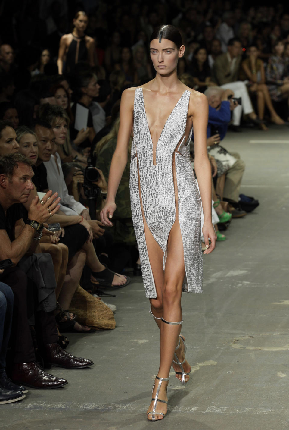 The Alexander Wang Spring 2013 collection is modeled during Fashion Week in New York, Saturday, Sept. 8, 2012. (AP Photo/Richard Drew)