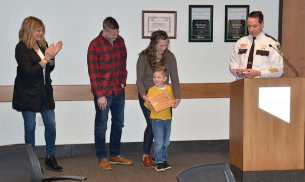 PHOTO: Asher Milless, 4, received the Sherburne County Sheriff's Life Saving Award for his quick actions when his mom fell ill at the family's Minnesota home. (Courtesy of Sherburne County)