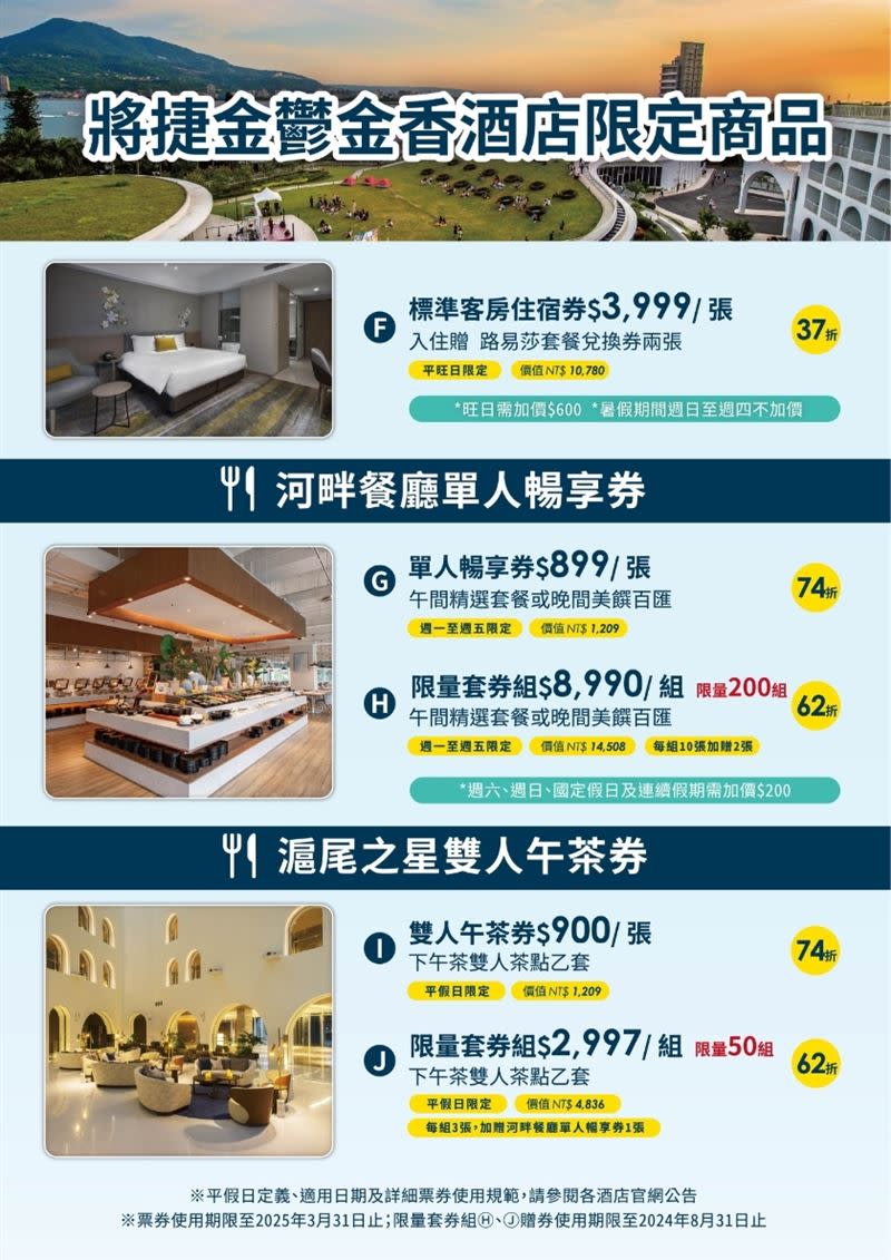 將捷金鬱金香酒店集團推出聯合住宿券以及限定商品。（圖／飯店旅宿業者提供）