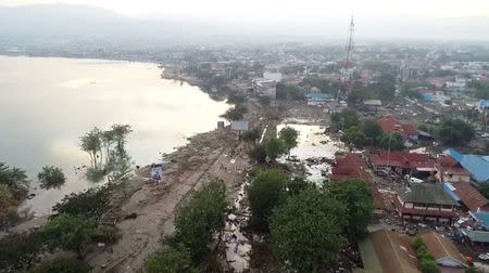 The damage after an earthquake is seen in Palu, Central Sulawesi Province, Indonesia September 29, 2018 in this still image taken from a video obtained from social media. DRONE PILOT TEZAR KODONGAN/via REUTERS