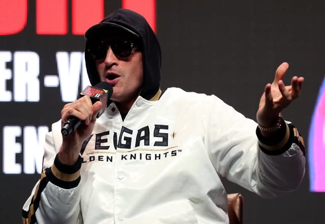 Fury continued to trade insults with Wilder during the press conference in Las Vegas