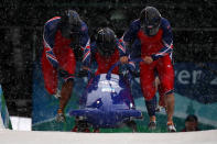 <p>Inspired by the film <em>Cool Runnings, </em>Condon abandoned track and field for bobsled and returned to represent Team GB at the 2010 Winter Olympics in Vancouver. (Getty) </p>