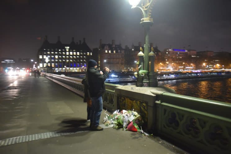 Tributes have been left on Westminster Bridge following the attack.