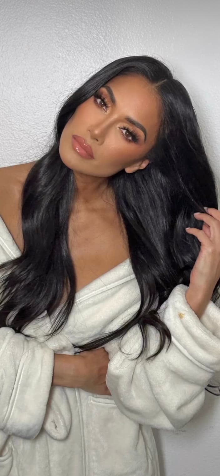 nicole scherzinger in white robe 