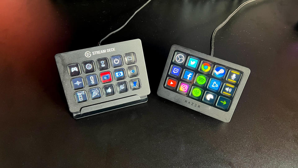 Razer Stream Controller X next to the Elgato Stream Deck