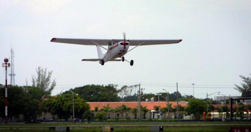 Herald 2001 file photo of plane taking off from North Perry Airport.