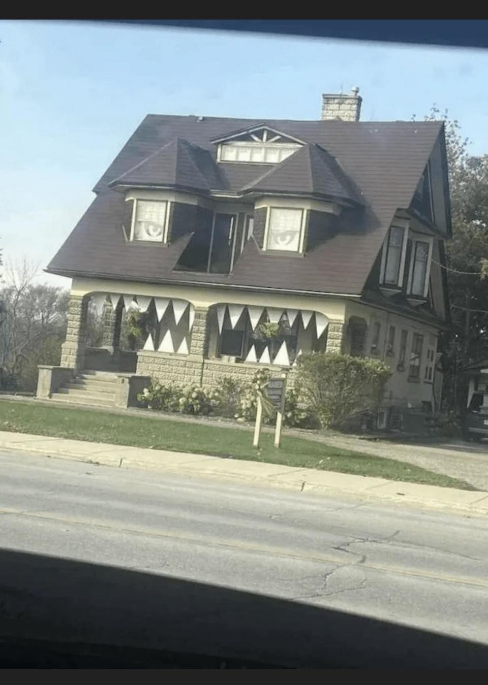a house with fangs