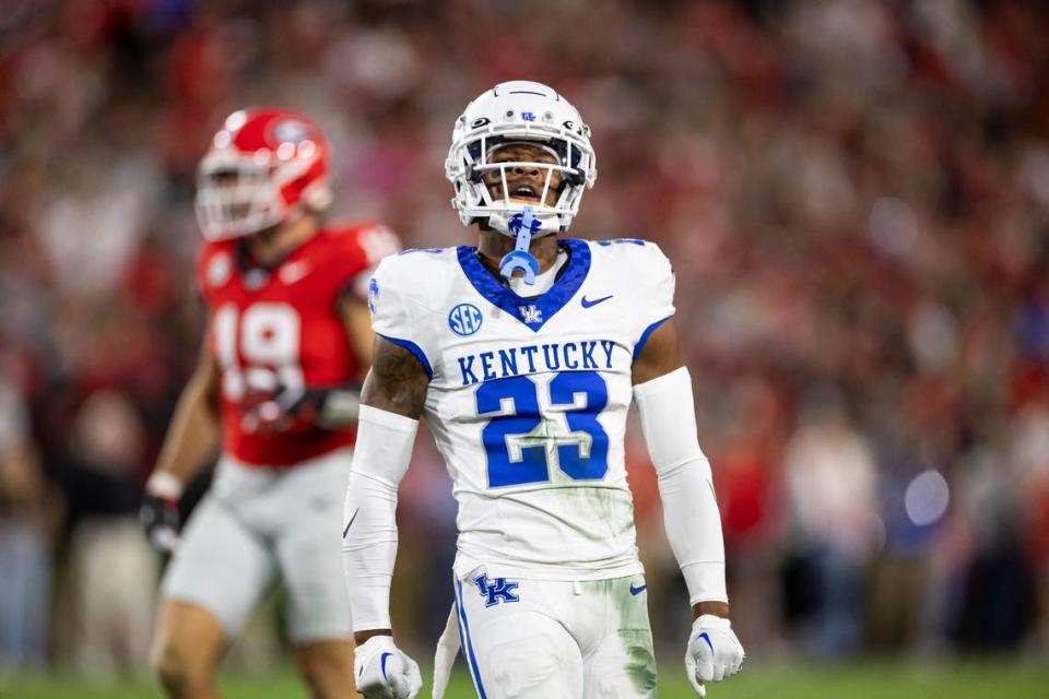 The Athletic ranks Kentucky football cornerback Andru Phillips as a top-70 prospect in the 2024 NFL draft. Silas Walker/swalker@herald-leader.com