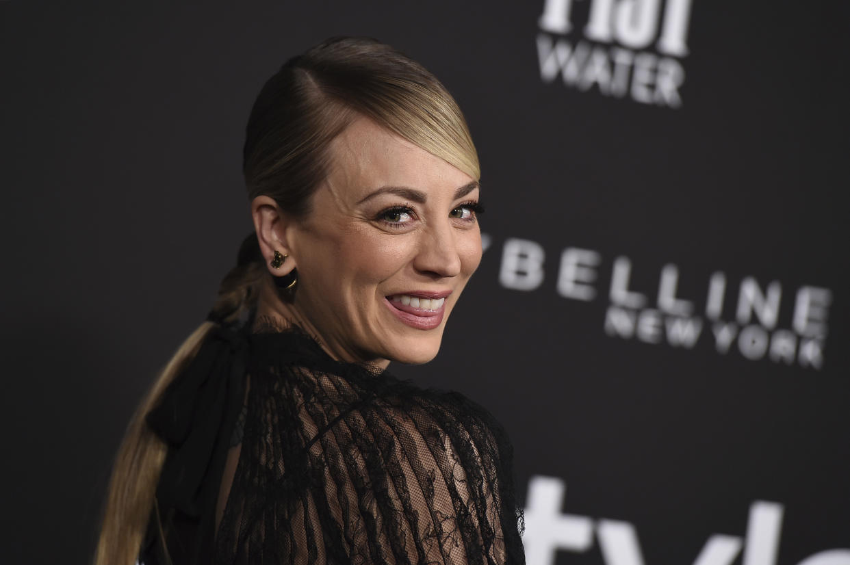 Kaley Cuoco arrives at the 5th annual InStyle Awards on Monday, Oct. 21, 2019, at the Getty Center in Los Angeles. (Photo by Jordan Strauss/Invision/AP)