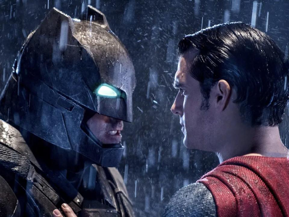 Ben Affleck as Batman and Henry Cavill as Superman in "Batman v Superman: Dawn of Justice"