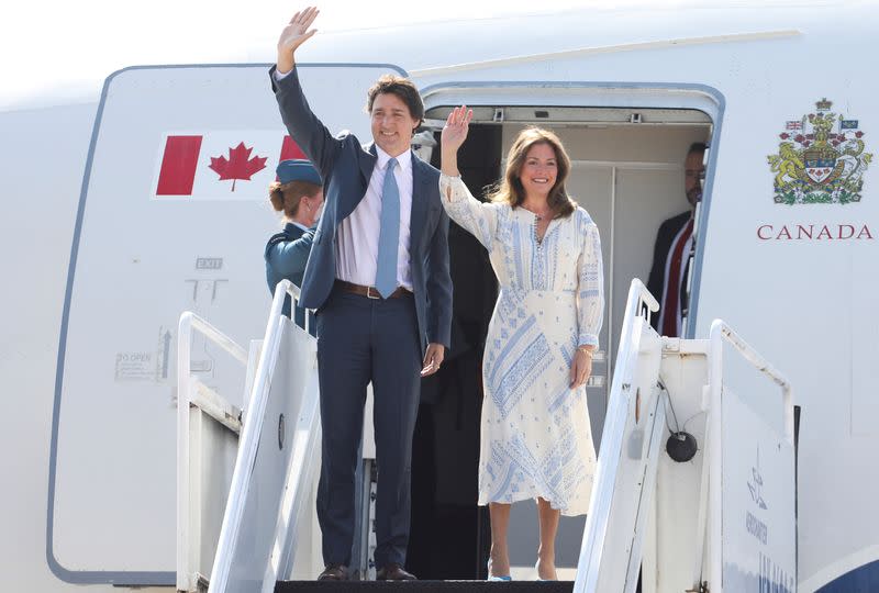 El primer ministro de Canadá, Justin Trudeau, llega a Ciudad de México