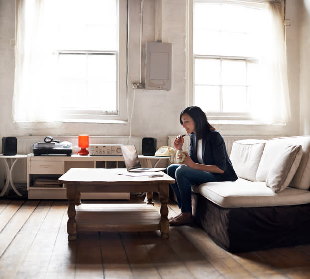 woman working on laptop