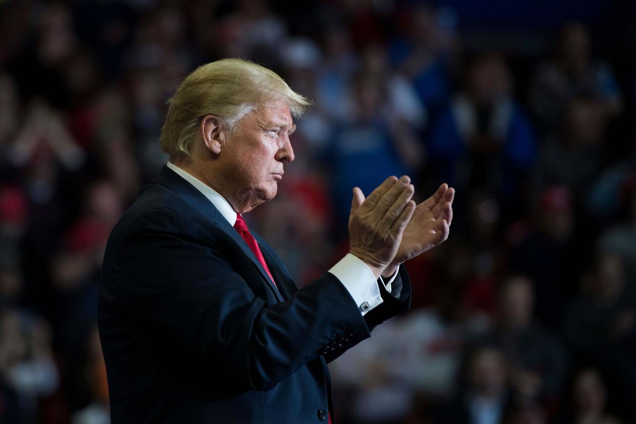 The president watched the results roll in from the White House residence: Getty