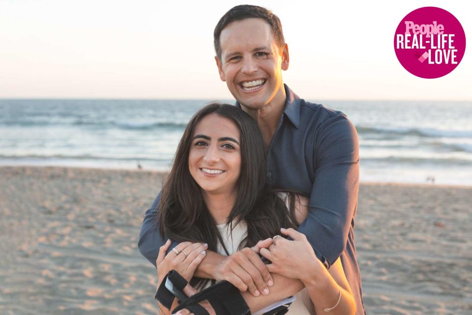<p>Amanda Gillian</p> Cody Bryant (behind) and Haley Woloshen photographed on June 24 in Hermosa Beach, California.