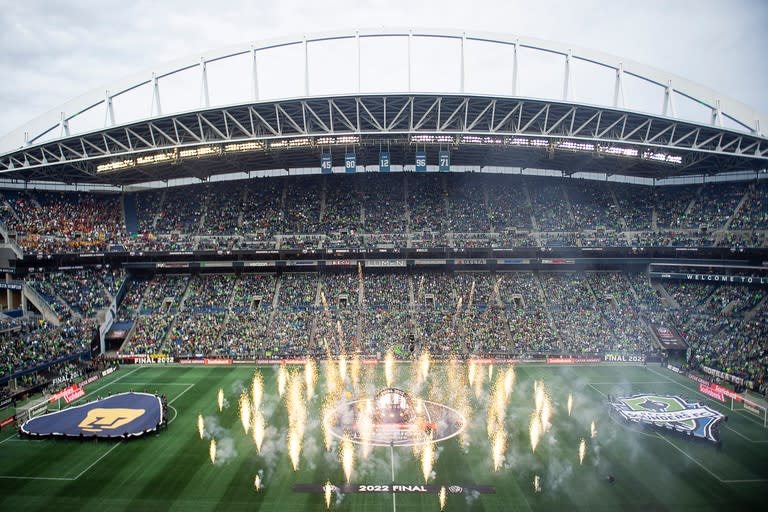 Partido final de la Concachampios entre Pumas de México y Seattle Sounders en el estadio Lumen Field, el 4 de mayo de 2022 con record de asistencia