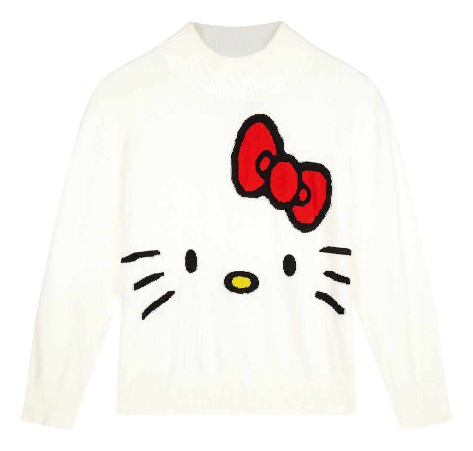 <p><a rel="nofollow noopener" href="http://www.asos.com/asos/hello-kitty-x-asos-face-funnel-neck-jumper-in-cashmere-mix/prd/8587905?" target="_blank" data-ylk="slk:Hello Kitty X ASOS Face Funnel Neck Sweater In Cashmere Mix, £45;elm:context_link;itc:0;sec:content-canvas" class="link ">Hello Kitty X ASOS Face Funnel Neck Sweater In Cashmere Mix, £45</a></p>