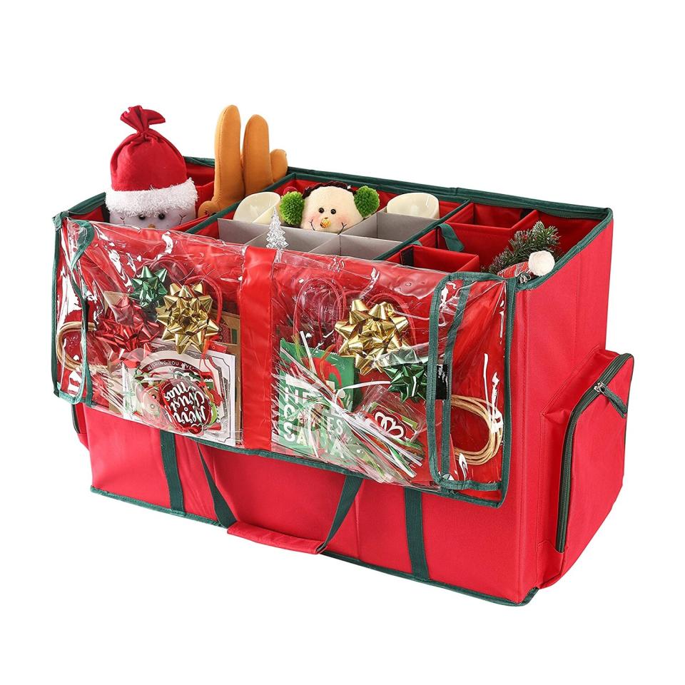 2-in-1 Christmas Ornament Storage Box & Xmas Figurine Container