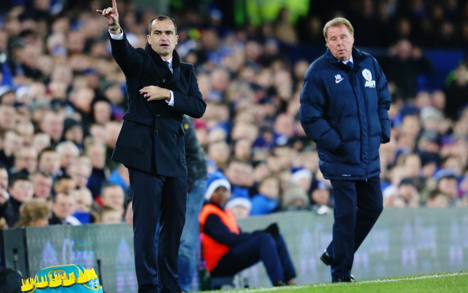 Roberto Martinez on the touchline at Goodison Park during his first spell at Everton - Action Images