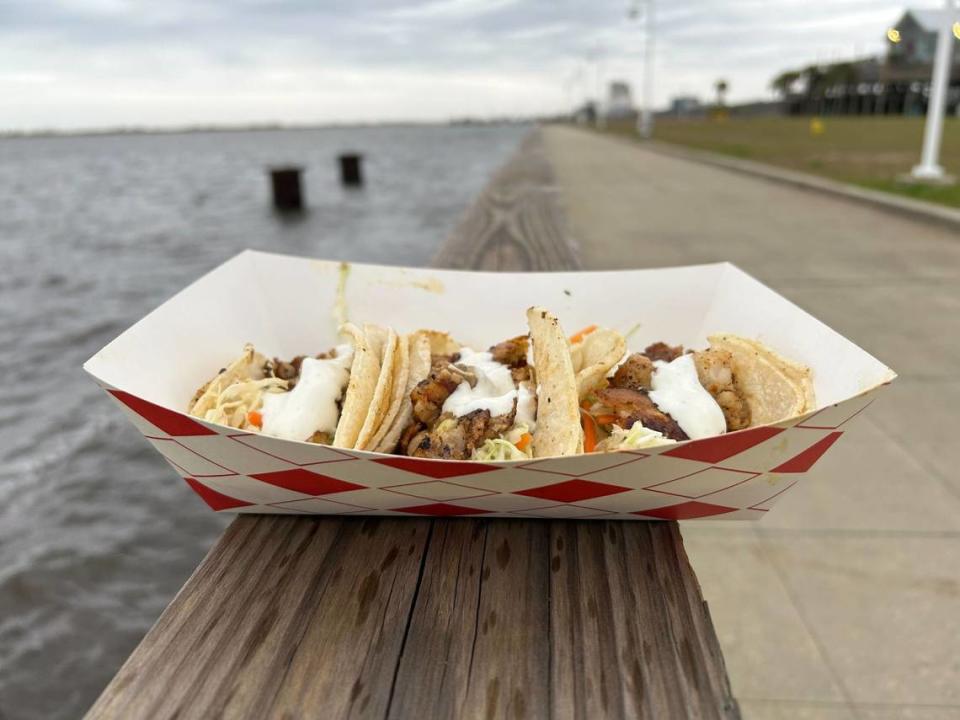 The catfish tacos from Fishnets food truck during the Great Food Truck Race in Biloxi, Mississippi on Feb. 3, 2024. Scott Watkins/Sun Herald