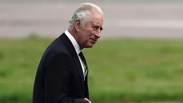 PHOTO: Britain's King Charles III leaves Aberdeen Airport in Aberdeen, Scotland, Sept. 9, 2022. (Aaron Chown/Pool via AP)