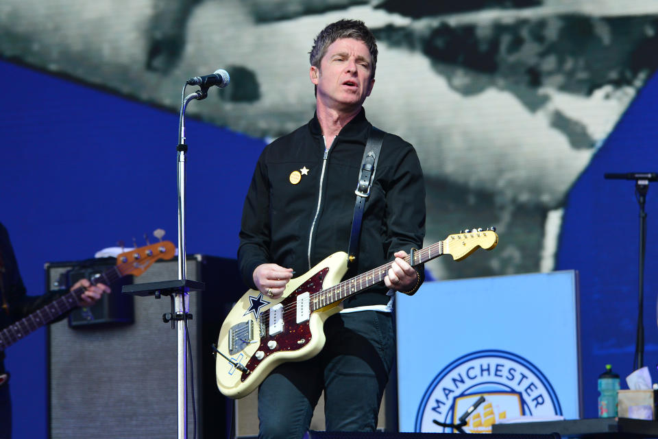 Noel Gallagher performs on the Pyramid Stage during day four of Glastonbury Festival at Worthy Farm, Pilton on June 25, 2022 in Glastonbury, England. The 50th anniversary of Glastonbury’s inaugural event in 1970 was postponed twice after two cancelled events, in 2020 and 2021, due to the Covid pandemic. The festival, founded by farmer Michael Eavis, is the largest greenfield music and performing arts festival in the world. (Photo by Jim Dyson/Getty Images)