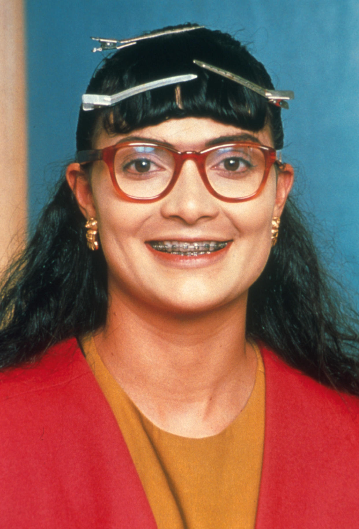 386722 01: Actress Ana Maria Orozco poses for a portrait as her character Betty Pinzon in the Telemundo network comedy series "Betty La Fea," translated as "Betty the Ugly," for the year 2000.