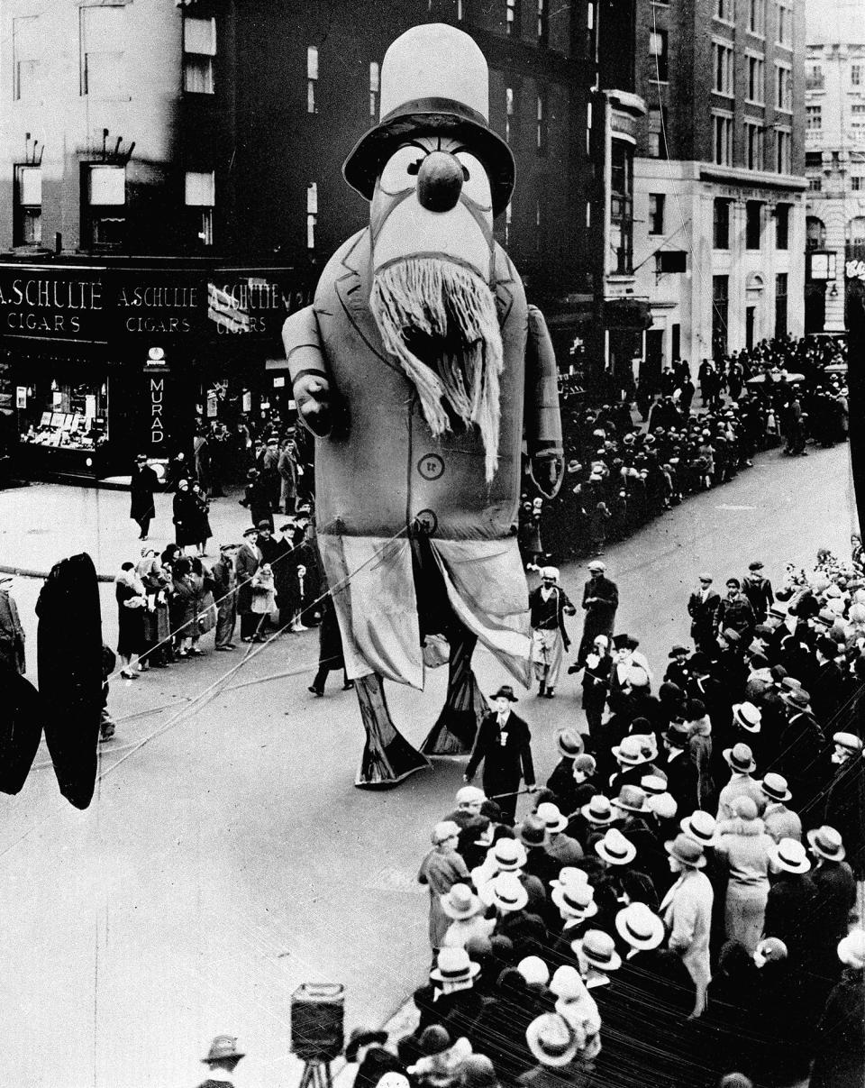 A large outdoor float of Captain Nemo makes its way down the street during the Macy’s Thanksgiving Day Parade in New York City, on Nov. 28, 1929. (Photo: AP) 