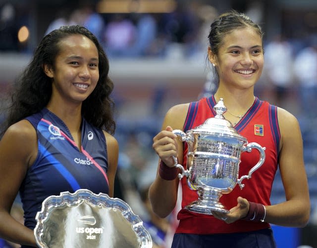 Emma Raducanu (right) defeated fellow teenager Leylah Fernandez in the final 