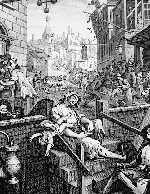 Hogarth's Gin Street - Credit: GETTY