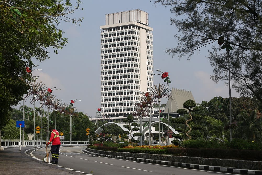 A general view of the Parliament building in Kuala Lumpur March 19, 2021. ― Picture by Yusof Mat Isa