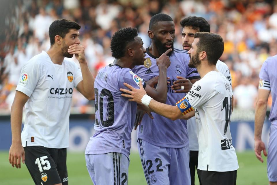 Vinicius was furious after being subjected to more racial abuse against Valencia (Copyright 2023 The Associated Press. All rights reserved)