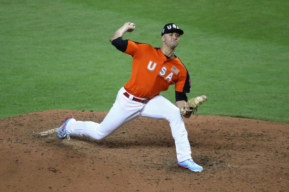 Cardinals No. 3 prospect Jack Flaherty made his MLB debut against the Giants on Friday night. (AP)