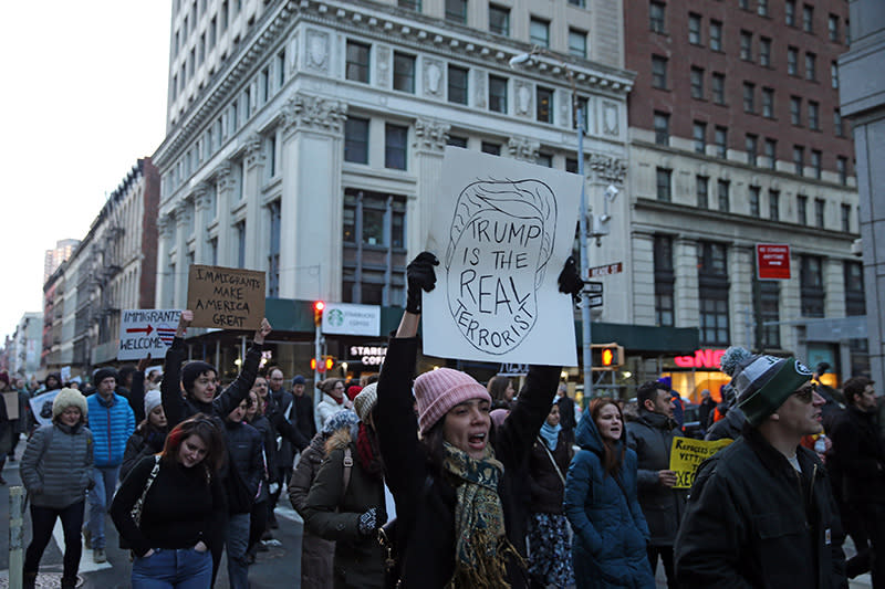 Protests against Trump’s travel ban hit the streets of NYC