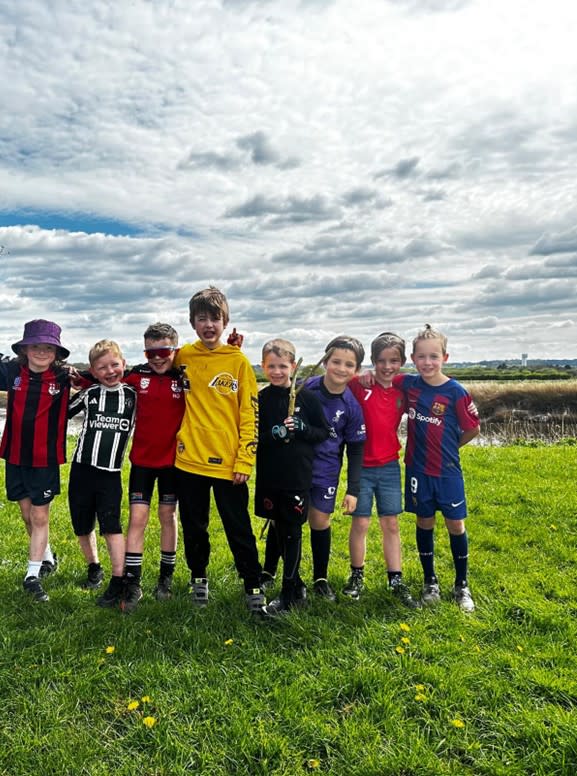 Group of boys posing together