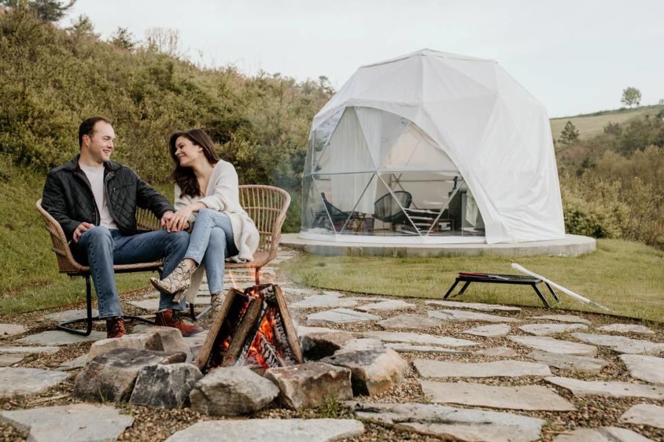 Asheville Glamping guests can choose from tents, domes, tree houses and trailers.