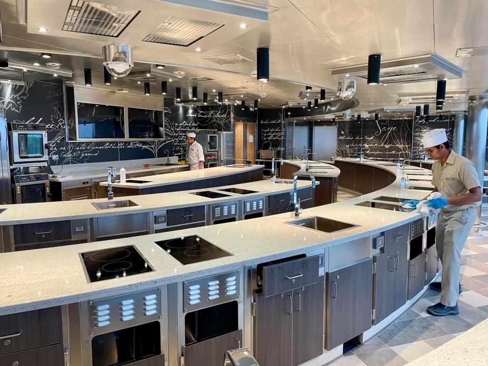 Regent Seven Seas Cruises Grandeur's culinary arts kitchen