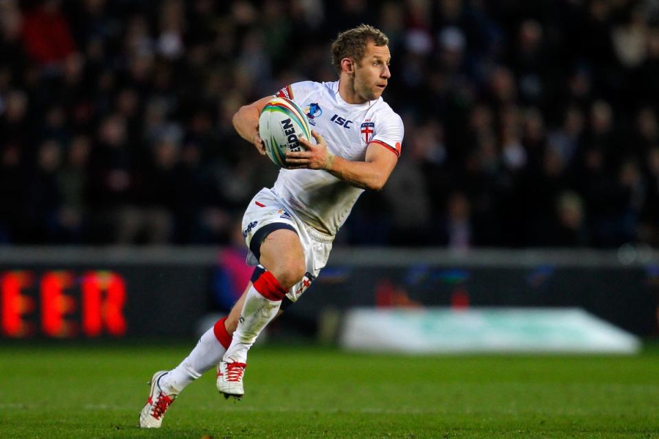 Burrow playing for England during the Rugby League World Cup in 2013 (Getty)