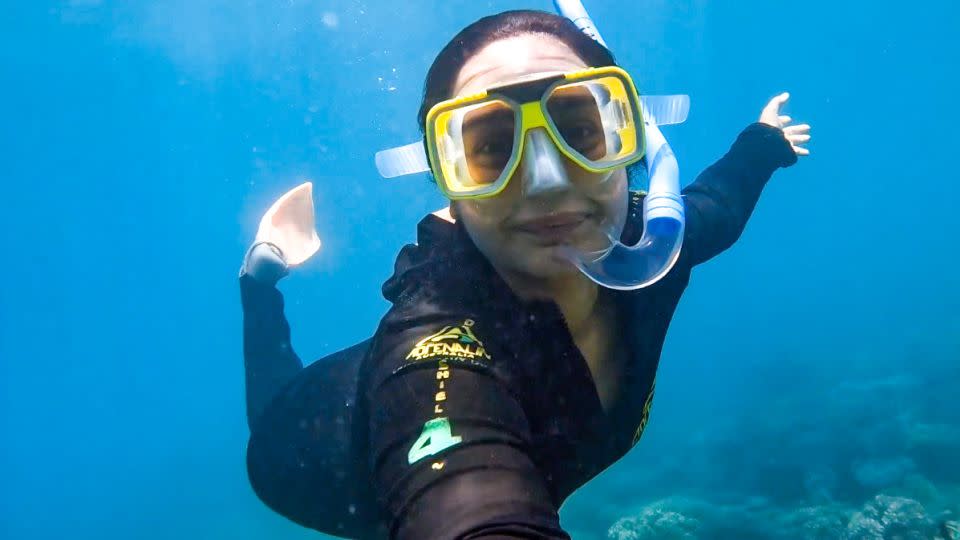 One of Parthasarathy's travel highlights includes snorkeling in Australia's Great Barrier Reef. - Preethi Parthasarathy (Peppy Travel Girl)