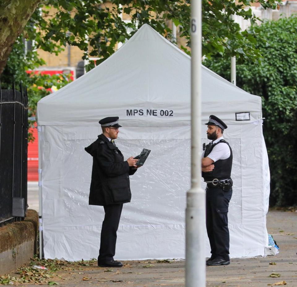 Crime scene: A man was stabbed to death in Stratford amid a spate of violent crime in the capital (Alex Lentati)