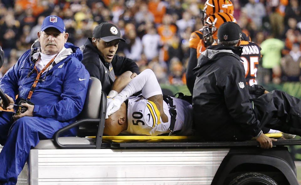 Pittsburgh Steelers linebacker Ryan Shazier suffered a spinal injury early in Monday night’s game against the Bengals. (AP)