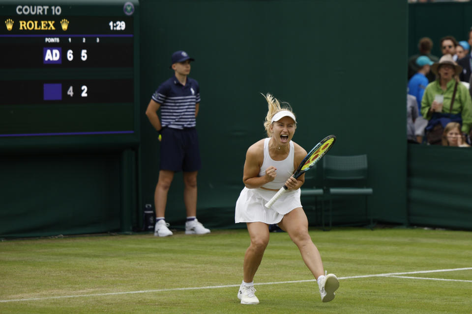 Daria Saville celebrates.