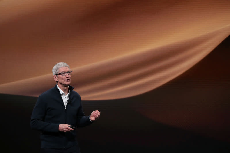 Apple CEO Tim Cook speaks during an Apple launch event in the Brooklyn borough of New York, U.S., October 30, 2018. REUTERS/Shannon Stapleton