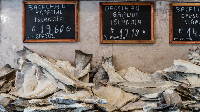 Bacalhau for sale in Portugal