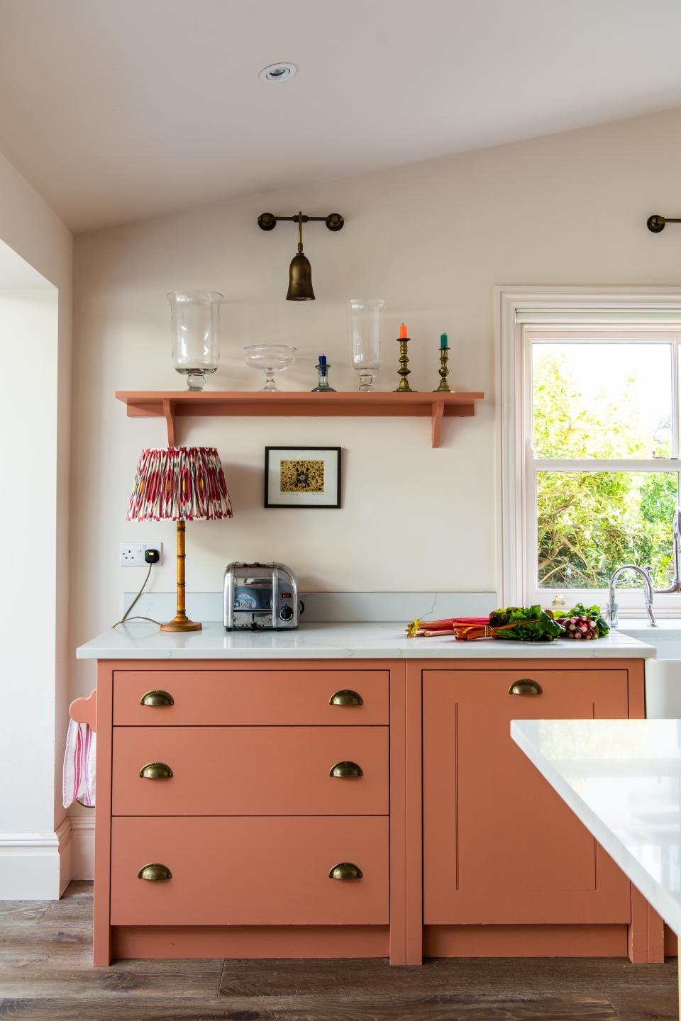 Pastel orange kitchen