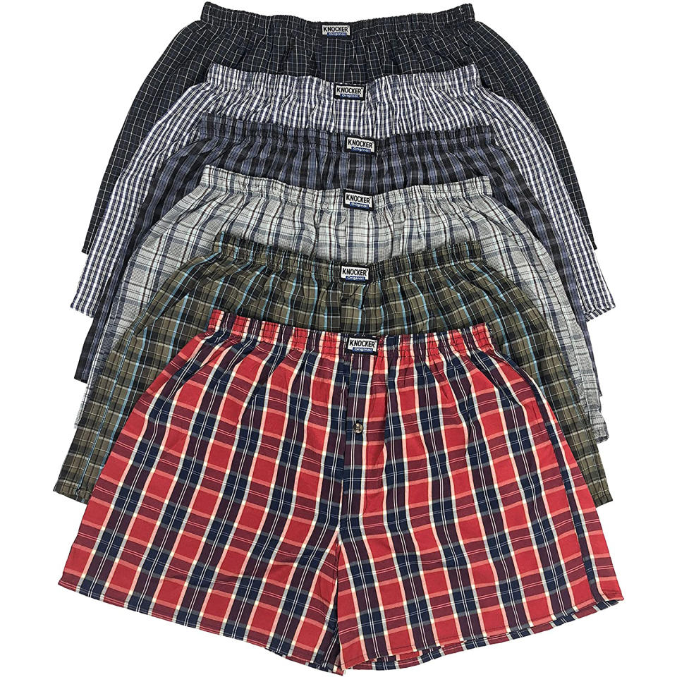 ToBeInStyle Pack of Three Loose Tartan Plaid Boxers